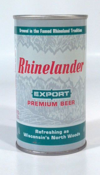 Vintage Rhinelander Export Beer 12oz Can Straight Steel Wi Huber Monroe