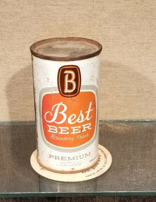1958 Bottom Open Best Steel Flat Top Beer Can United States Brewing Chicago Ill