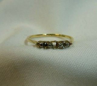 Vintage 18ct Yellow Gold Diamond Ring Size Q 1.  7g Missing Stones Scrap G128 J13
