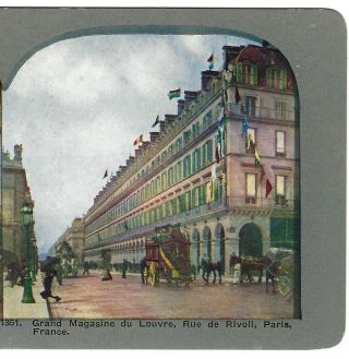 Grand Magasin Du Lovre,  Rue De Rivoli,  Paris,  France,  Circa 1904 Stereoview Card