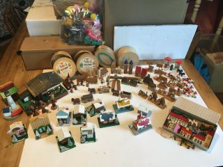 Antique Vintage Wooden German Toys Figures Village Pre Unification