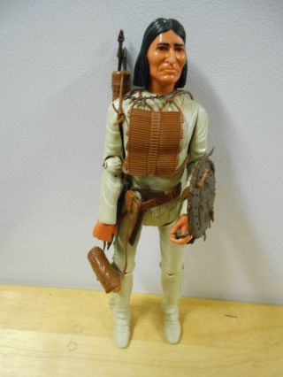 Vintage Marx Johnny West Geronimo Action Figure With Bow,  Arrows,  Bag,  Tomahawk