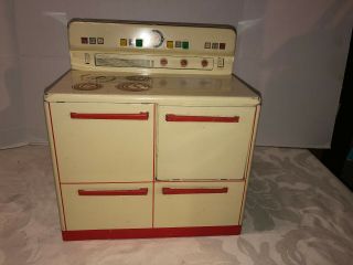 Vintage Tin Wolverine Toy Co Usa Metal Toy Kitchen Cooker Stove Pittsburgh Pa
