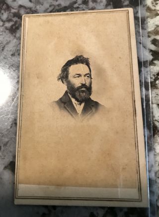 Civil War Era Cdv Photograph With Tax Stamp.  Portrait Of Man.  2 5/8” X 4”.