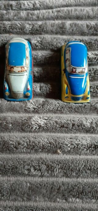 VINTAGE TIN WIND - UP CARS MADE WESTERN GERMANY 3 INCHES LONG (NO KEY) COND 2