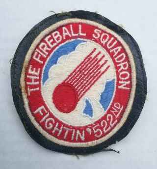 Vintage Usaf Fireball Fightin 522nd Tactical Fighter Squadron Patch