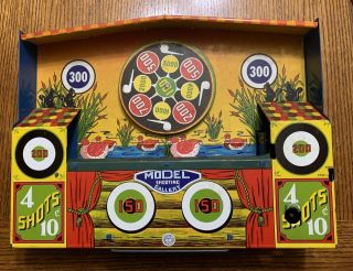 1930’s Vintage Wyandotte Tin Toy Model Shooting Gallery Carnival Style Game