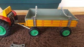 Schylling Tractor & Trailer Tin Clockwork Wind - up Toy with Gear Box 3