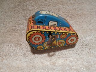 Vintage 1950s Tin Litho Marx 5 Rollover Flip Wind - Up Tank Toy 2479