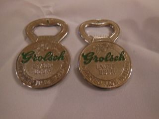 Pair Vintage Grolsch Lager Beer Imported From Holland Bottle Opener 2 Sided