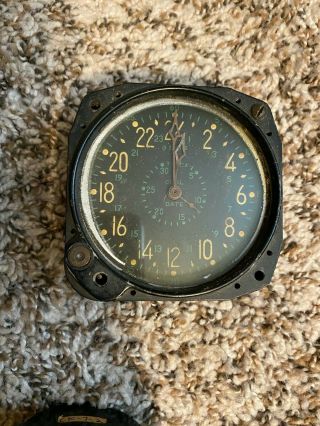 Vintage Waltham Watch Co 8 Day Clock,  Military