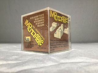 Vintage The Impuzzables Brown Puzzle Box Nos