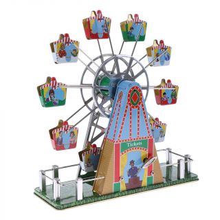 Classic Wind Up Ferris Wheel Crafted Metal Tin Toy With Musical Movement Gift