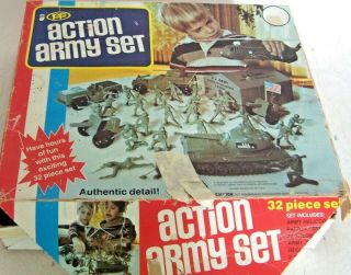 Vintage Processed Plastic Co.  Action Army Set Playset W/ Box Montgomery,  Il