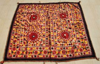 64 " X 57 " Handmade Embroidery Old Tribal Ethnic Wall Hanging Decor Tapestry