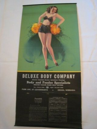 Vintage 1950 Rolf Armstrong Pin Up Calendar " Irresistible " 16 " X 33 "