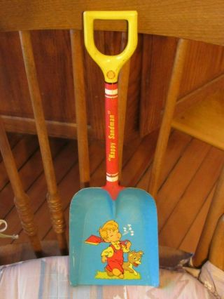 Vintage Ohio Art Tin Toy Sand Shovel 14  Happy Sandman " W/ Kresge 