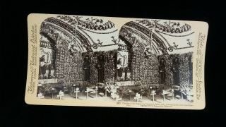 Antique 1897 Real Photo Stereoview Card Chamber Cappuccino Catacombs Rome Italy