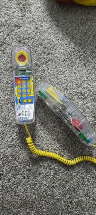 Vintage Conair Clear Transparent Telephone Sw205 Push Button Light Up Neon Phone