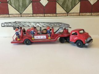 Vintage Tin Hook & Ladder Mfd Fire Truck – Made In Japan