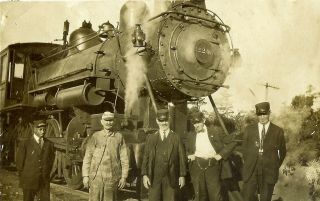 1916 Steam Train Black Pullman Porter Snapshot Photograph