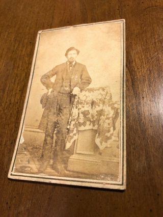 Antique Victorian Man Cdv Photo Photograph Civil War Era Cincinnati Ohio