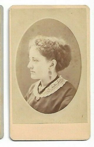 Vintage Cdv - Unknown Woman By J W Race Photographer,  Brooklyn,  Ny (2301)
