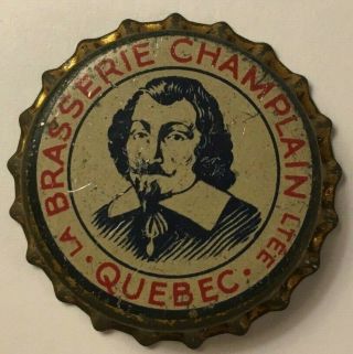 Brasserie Champlain Beer Bottle Cap; 1940 - 45; Montreal,  Pq,  Canada; Cork
