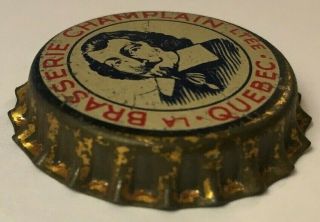 BRASSERIE CHAMPLAIN BEER BOTTLE CAP; 1940 - 45; MONTREAL,  PQ,  CANADA; CORK 2