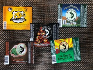 Set Of Rock Art Brewery Vermont Ipa Stout India Pale Ale Beer Labels Kokopelli