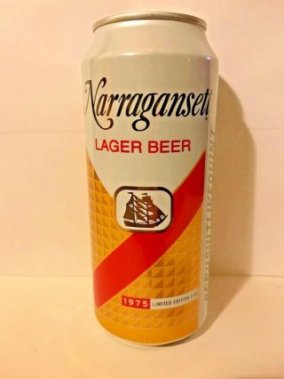 Narragansett Lager Beer 1975 Retro Label Jaws 16oz.  Can Movie Quint Shark