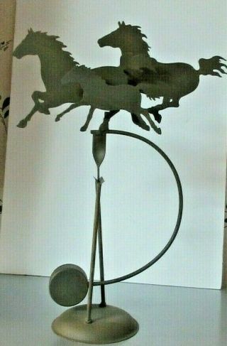 Folk Art Metal 3 Horses Galloping Balancing Toy (2 Horses And A Foal)