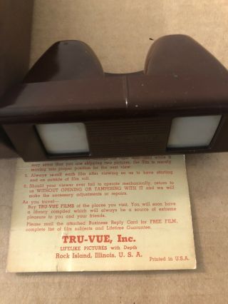 Vintage 1930 ' s Tru Vue Viewer & 10 Boxed Roll Library w/ Tru - Vue Case 2