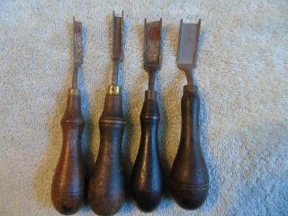 Vintage Leather Tools 4 Unmarked French Edgers