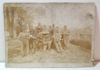 Black,  White Workers Dig Pipes; African - American C.  1890s,  Occupational Photo