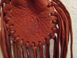 Deerskin Leather Fringed Medicine Bag Native American Medicine Turtle 7069