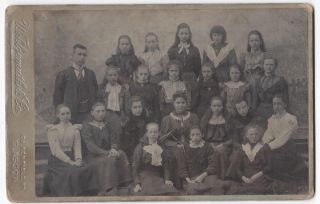 Cabinet Card Photograph Victorian School Girls By Wohlgemuth Of Glasgow