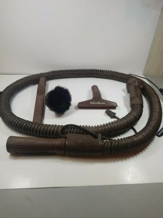 Vtg Filter Queen Electric Vacuum Cleaner Hose And And Attachments Brown Vintage