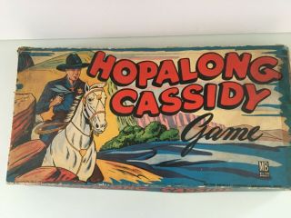 Vintage 1950s Hopalong Cassidy Board Game Incomplete Milton Bradley/used