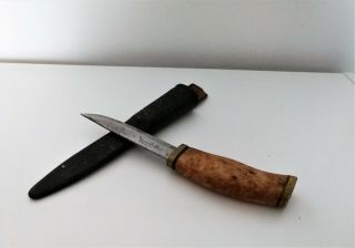 Vintage Frost Mora Sweden Laminated Steel Knife,  Swedish Hunting Puuko Knife