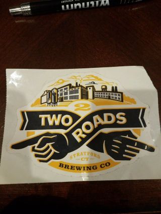 Two Roads Brewing Co.  Craft Beer Sticker Logo Stratford Ct