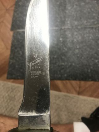J.  A.  Henckels Friodur Knife Solingen Germany 600 - 5 1/2 Inch Stag