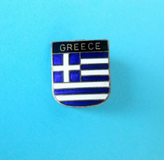 Greece - Beautifull Vintage Enamel Pin Badge