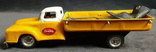 Vintage Cragstan Truck 8.  5 " Tin Friction Toy State Highway Division Repair Truck
