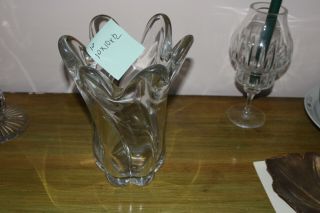 Stunning 12 " Vintage Daum France Crystal Flared Posey Vase