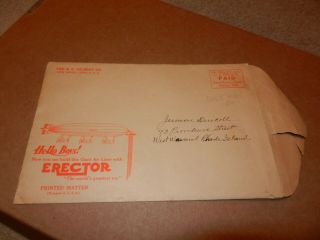 A C Gilbert Erector Mailing Envelope,  9 1/2 X 6 1/4 Inches,  Late 1920 
