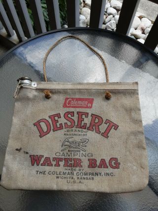 Vintage Coleman Brand " Desert Water Bag " - Camping Water Bag