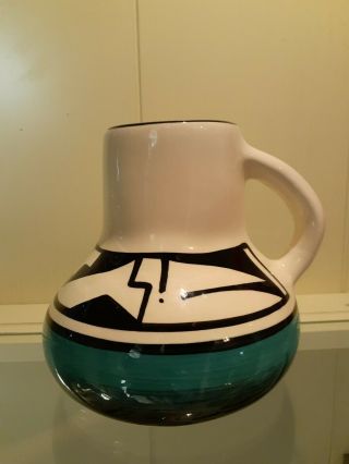 Southwest Native American Indian Pottery Jug Vase Signed Maxine Talk Ute Mtn