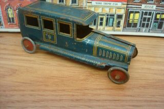 Rare Georg Fischer Lithographed Tin Penny Toy 1920s Sedan In Made Germany - 3 1/2 "