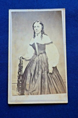 Cdv,  Well Dressed Young Woman With Coiffed Hair